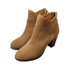 Thursday boot co womens brown suede ankle back zipper booties size 7
